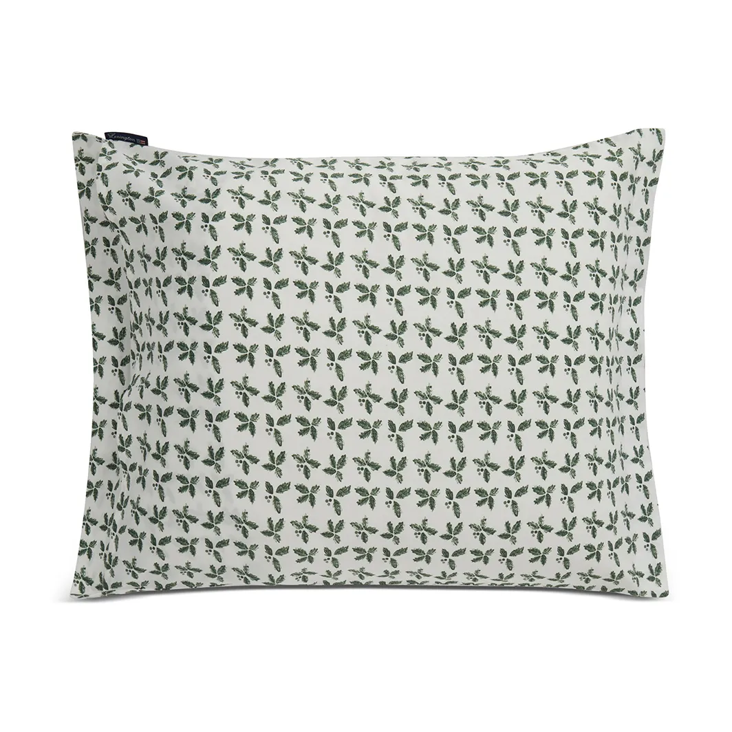 Holly Printed Cotton Sateen örngott 50x60 cm, White-green Lexington