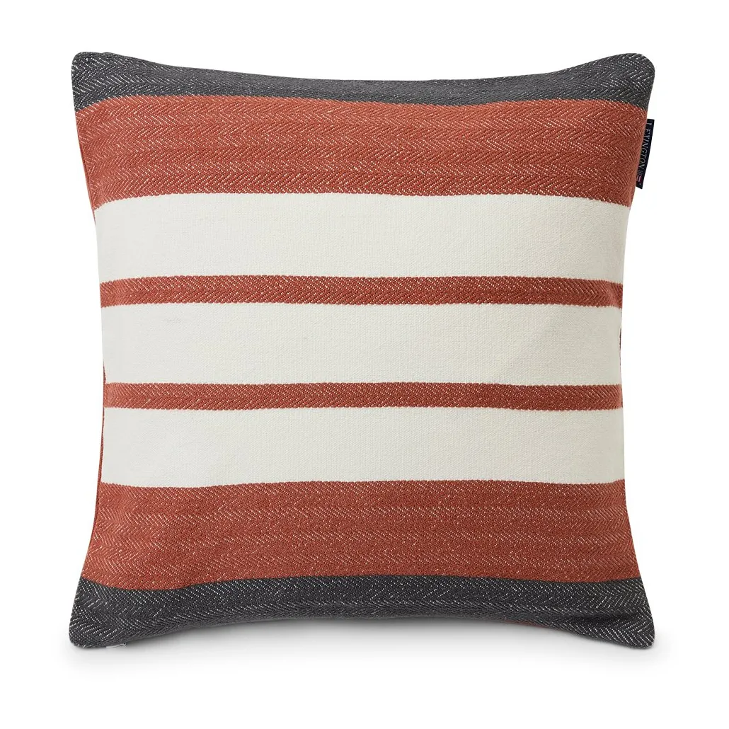 Irregular Striped Cotton kuddfodral 50x50 cm, Copper-gray Lexington