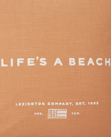 Life's A Beach Embroidered kuddfodral 50x50 cm - Beige-vit - Lexington