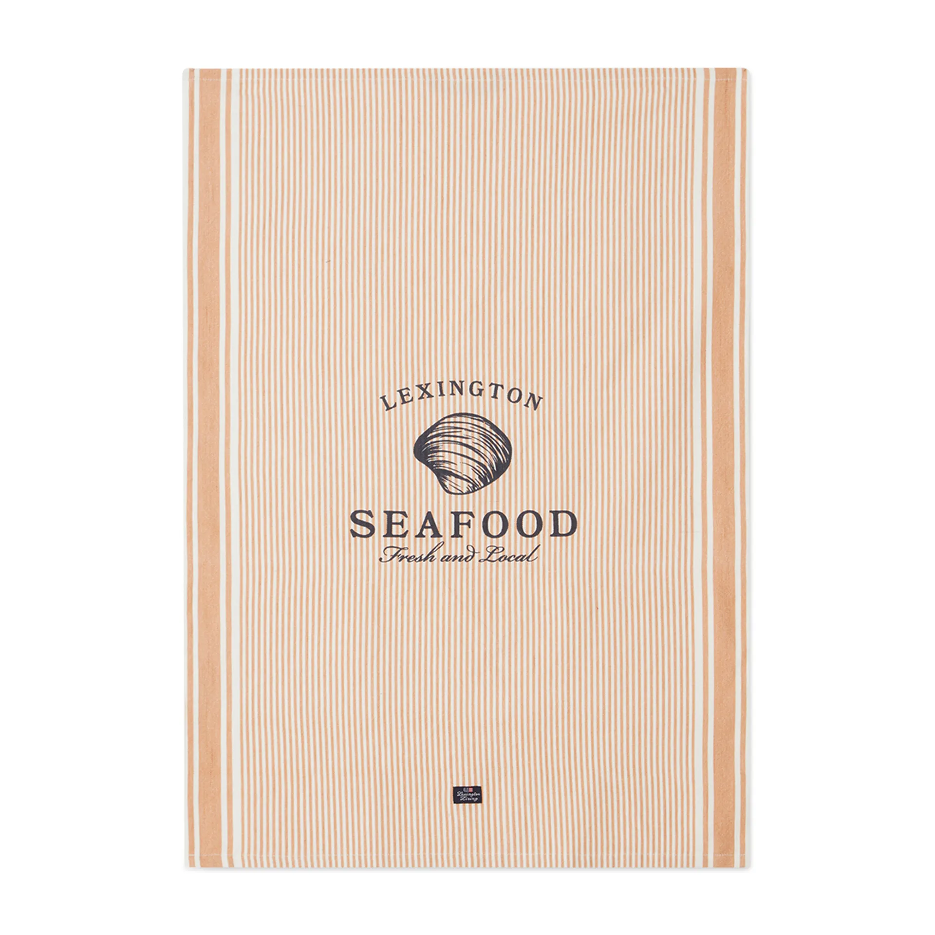 Seafood Striped & Printed kökshandduk 50x70 cm, Beige-vit Lexington