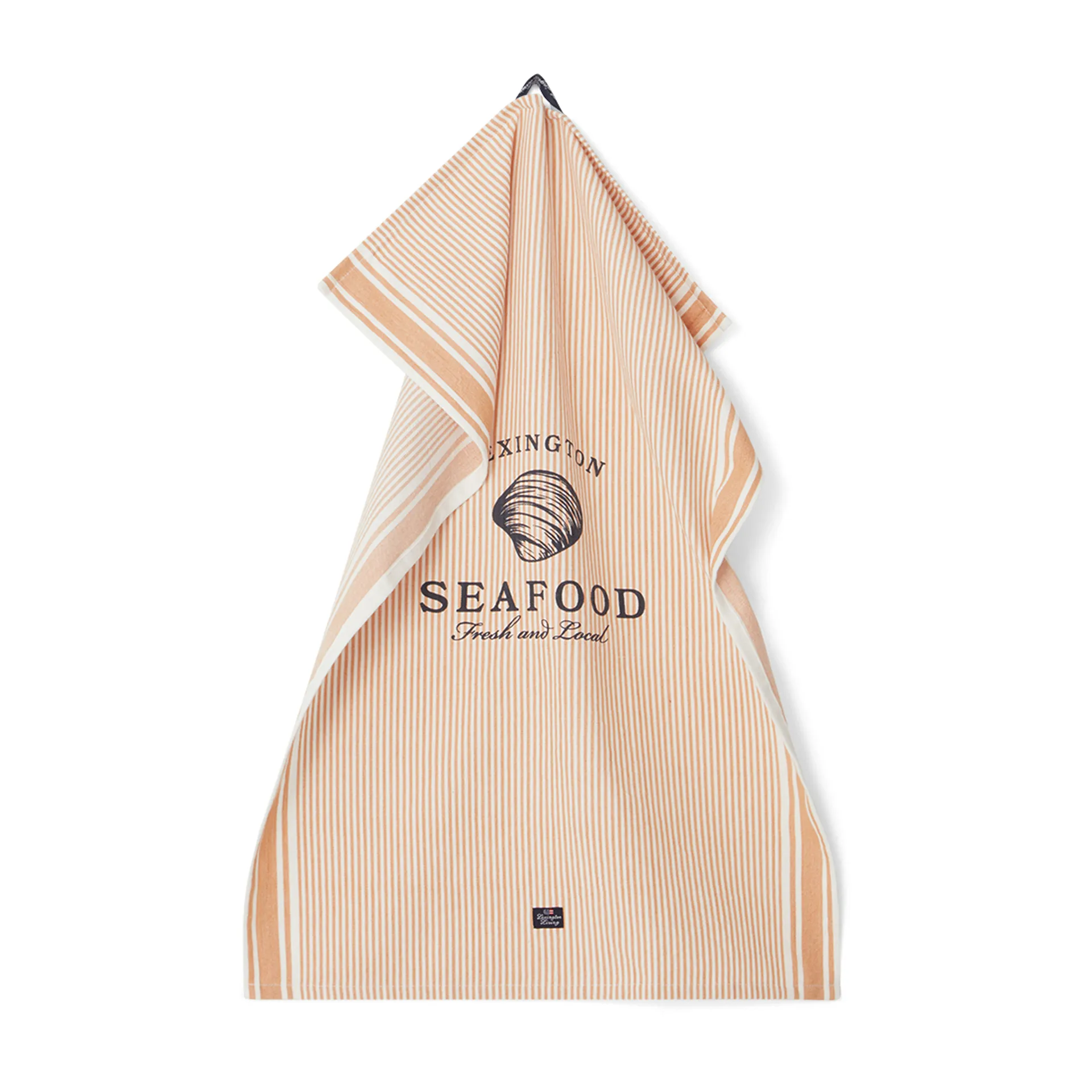 Seafood Striped & Printed kökshandduk 50x70 cm, Beige-vit Lexington