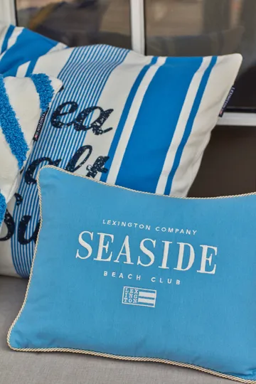 Seaside Small Organic Cotton Twill kudde 30x40 cm - Blå-ljusbeige - Lexington