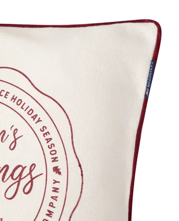 Seasons Greetings Cotton kuddfodral 50x50 cm - Off white-red - Lexington