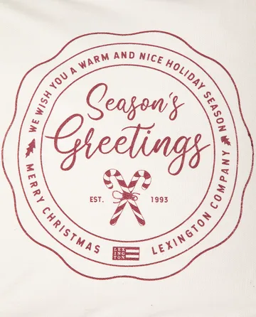 Seasons Greetings Cotton kuddfodral 50x50 cm - Off white-red - Lexington