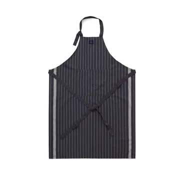 Striped Cotton Linen förkläde - Dark gray-white - Lexington
