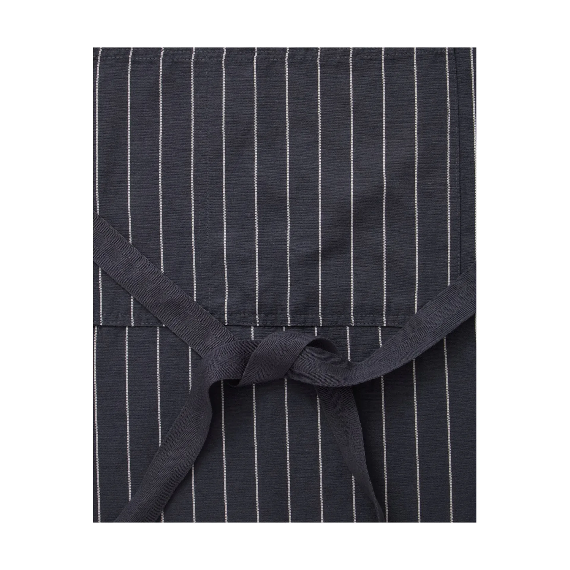 Striped Cotton Linen förkläde, Dark gray-white Lexington