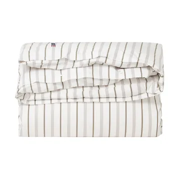 Striped Cotton Poplin bäddset 150x210 cm - White - Lexington