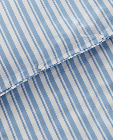Striped Cotton Poplin bäddset - White-Blue, 1 örngott - Lexington