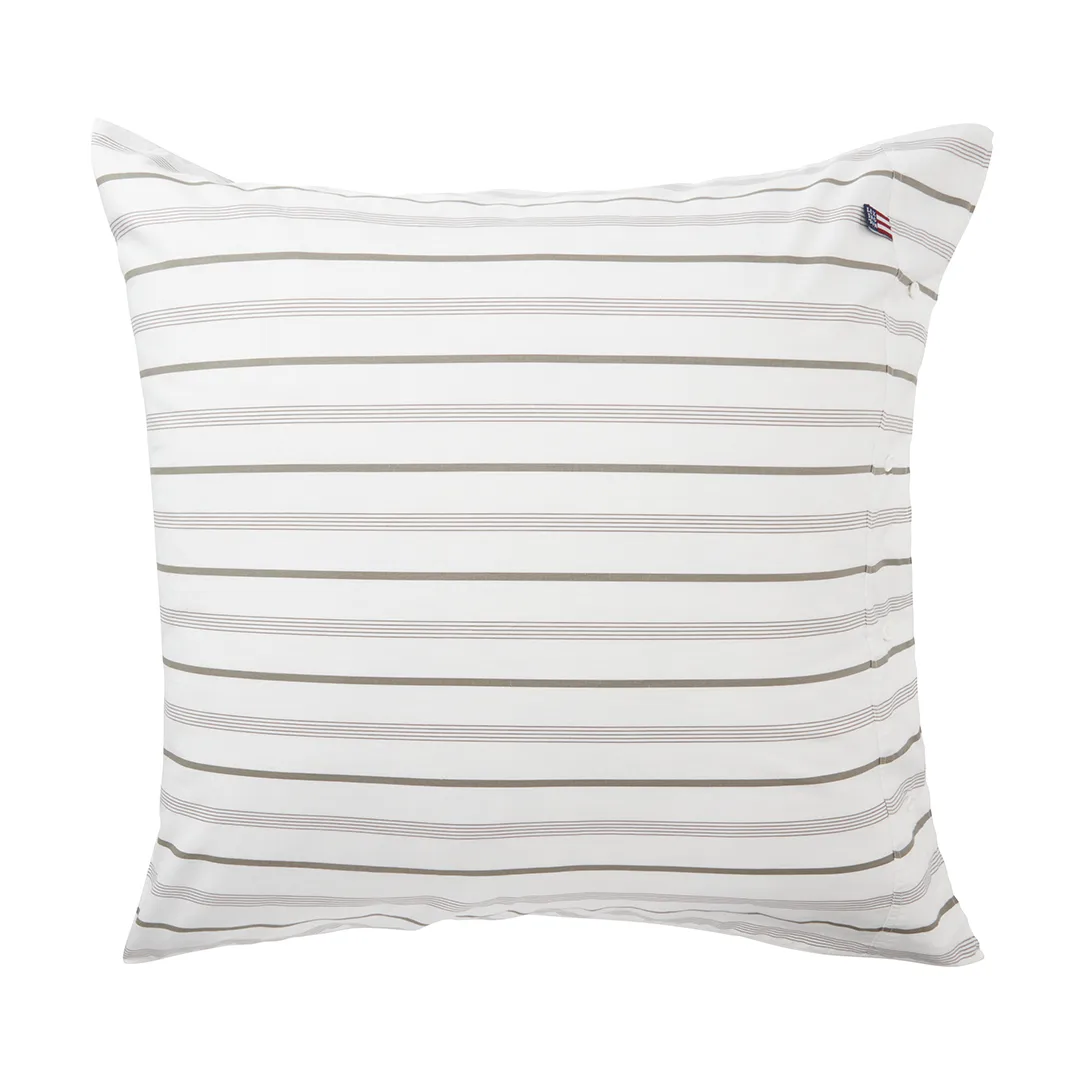 Striped Cotton Poplin örngott 65x65 cm, White Lexington