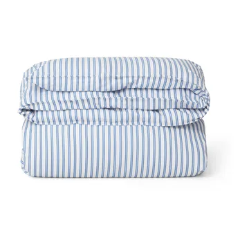 Striped Cotton Poplin påslakan 150x210 cm - Blå - Lexington