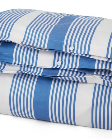 Striped Cotton Sateen bäddset 150x210 cm - Blå-vit - Lexington