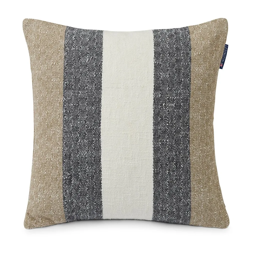Vertical Striped Cotton kuddfodral 50x50 cm, Beige-gray Lexington