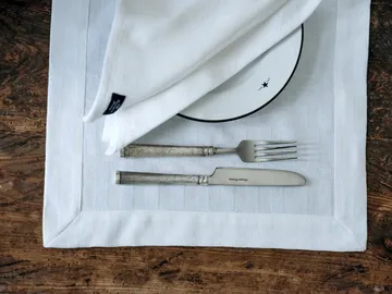 White jacquard cotton servett 50x50 cm - Vit - Lexington