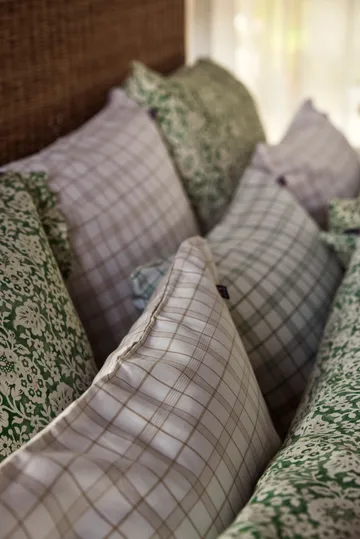 White/Beige Checked Lyocell/Cotton bäddset - 50x60 cm, 150x210 cm - Lexington