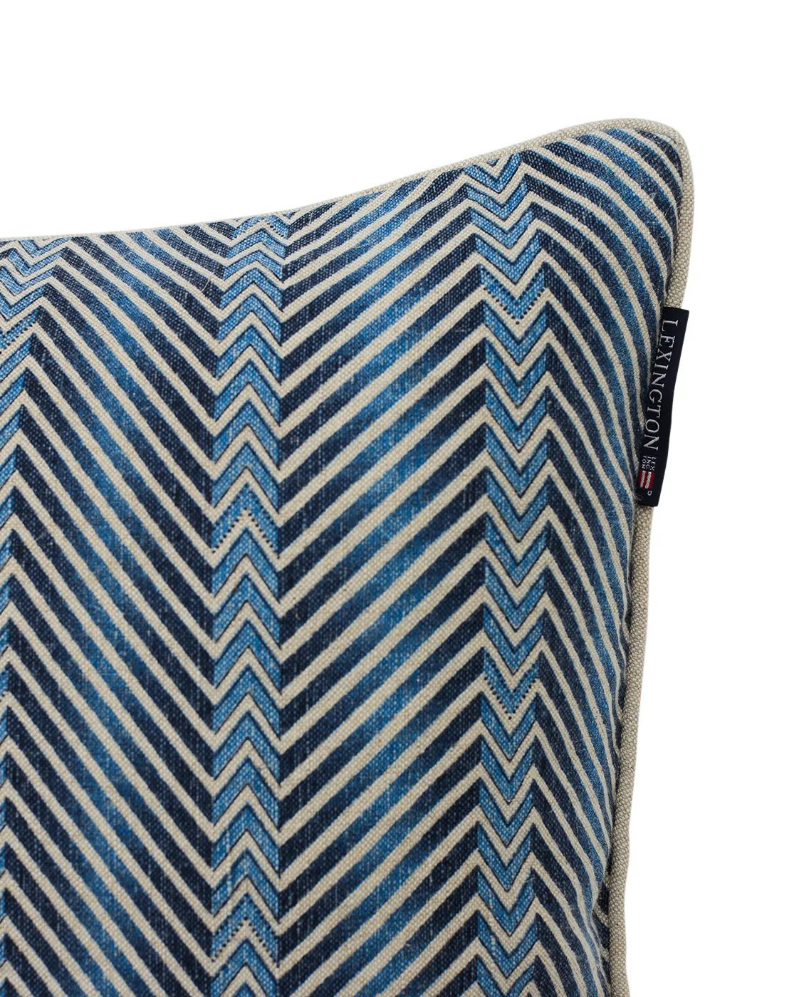 Zig Zag Printed kuddfodral 50x50 cm, Blue-beige Lexington