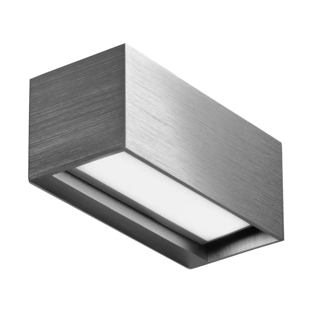 Linea W1 vägglampa switch tune, Titanium, 7x15 cm Light-Point