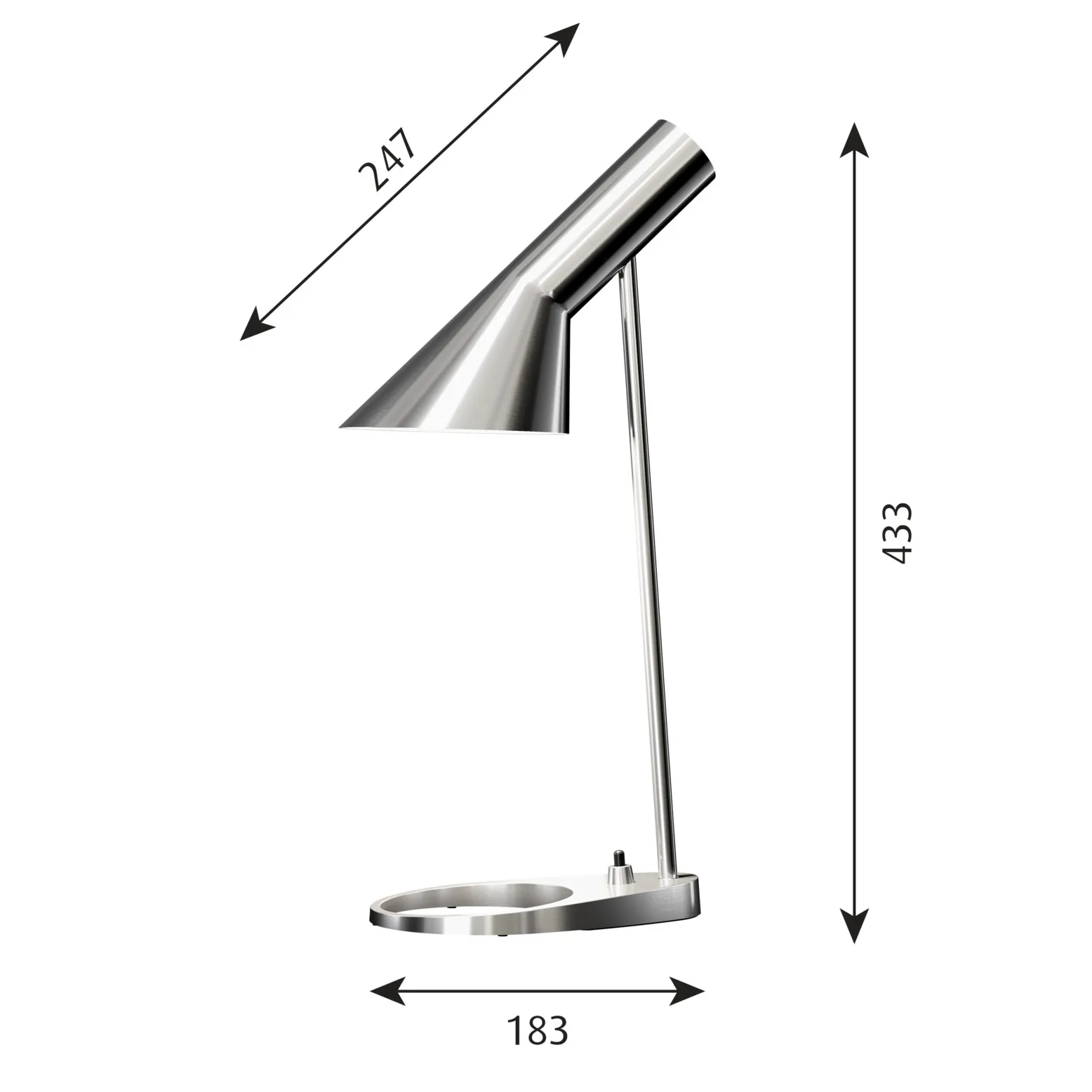 AJ MINI bordslampa, Rostfritt stål polerad Louis Poulsen
