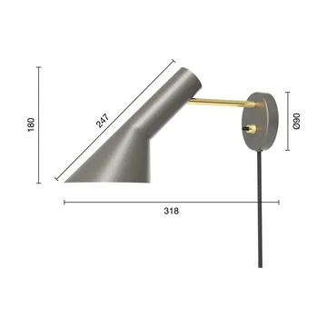 AJ vägglampa - Brass-warm grey - Louis Poulsen