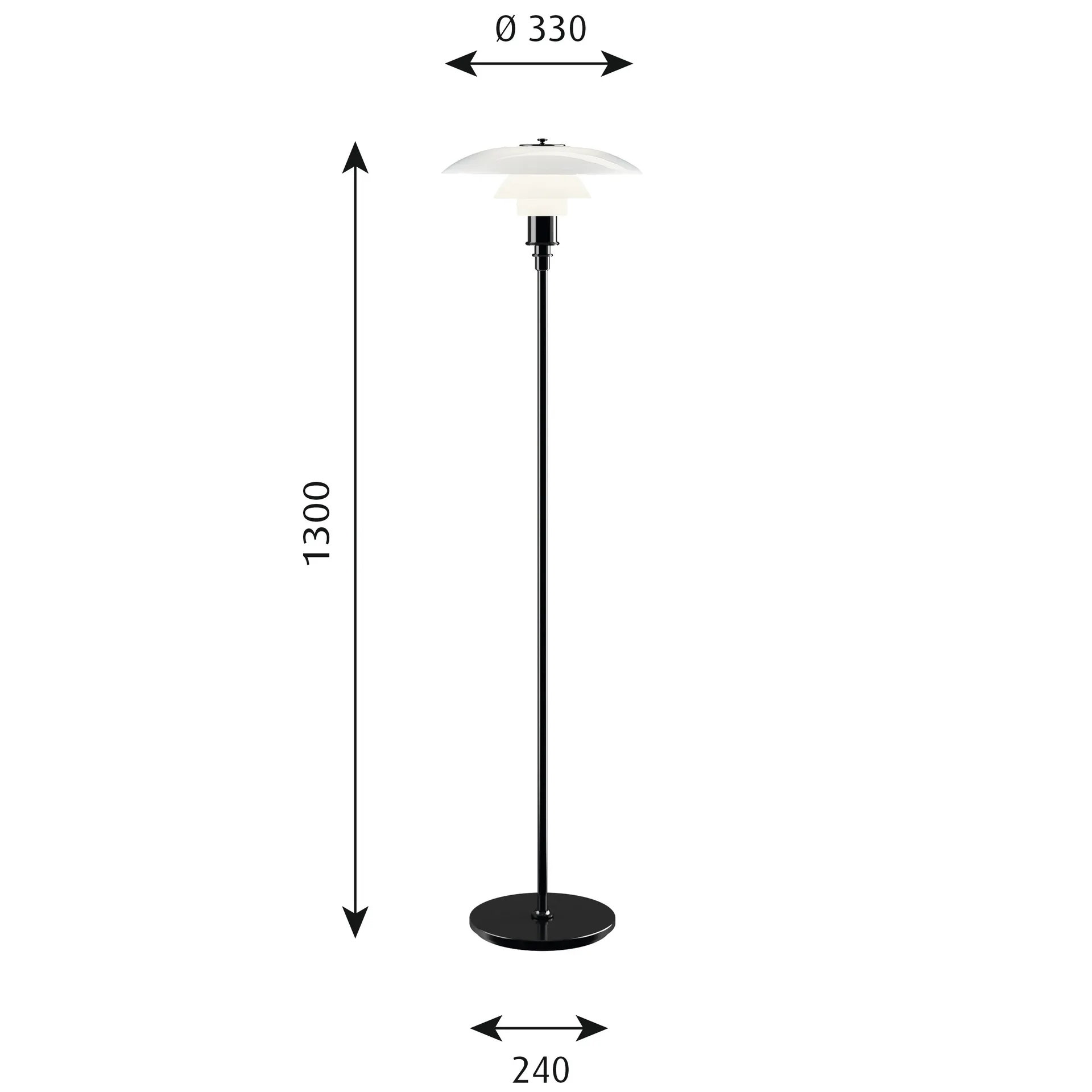 PH 3½-2½ golvlampa, Svart Louis Poulsen