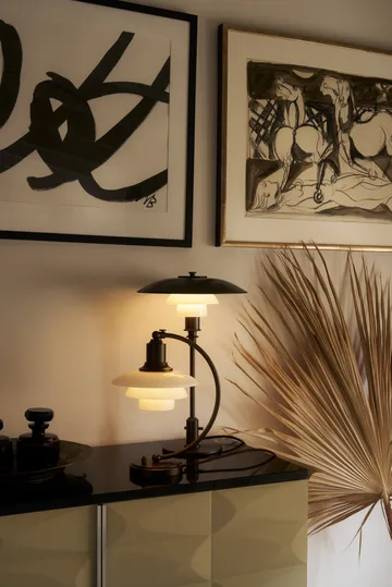 PH 3/2 Luna bordslampa - Aged brass-opalglas - Louis Poulsen
