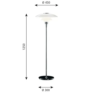 PH 4½-3½ golvlampa - Krom - Louis Poulsen