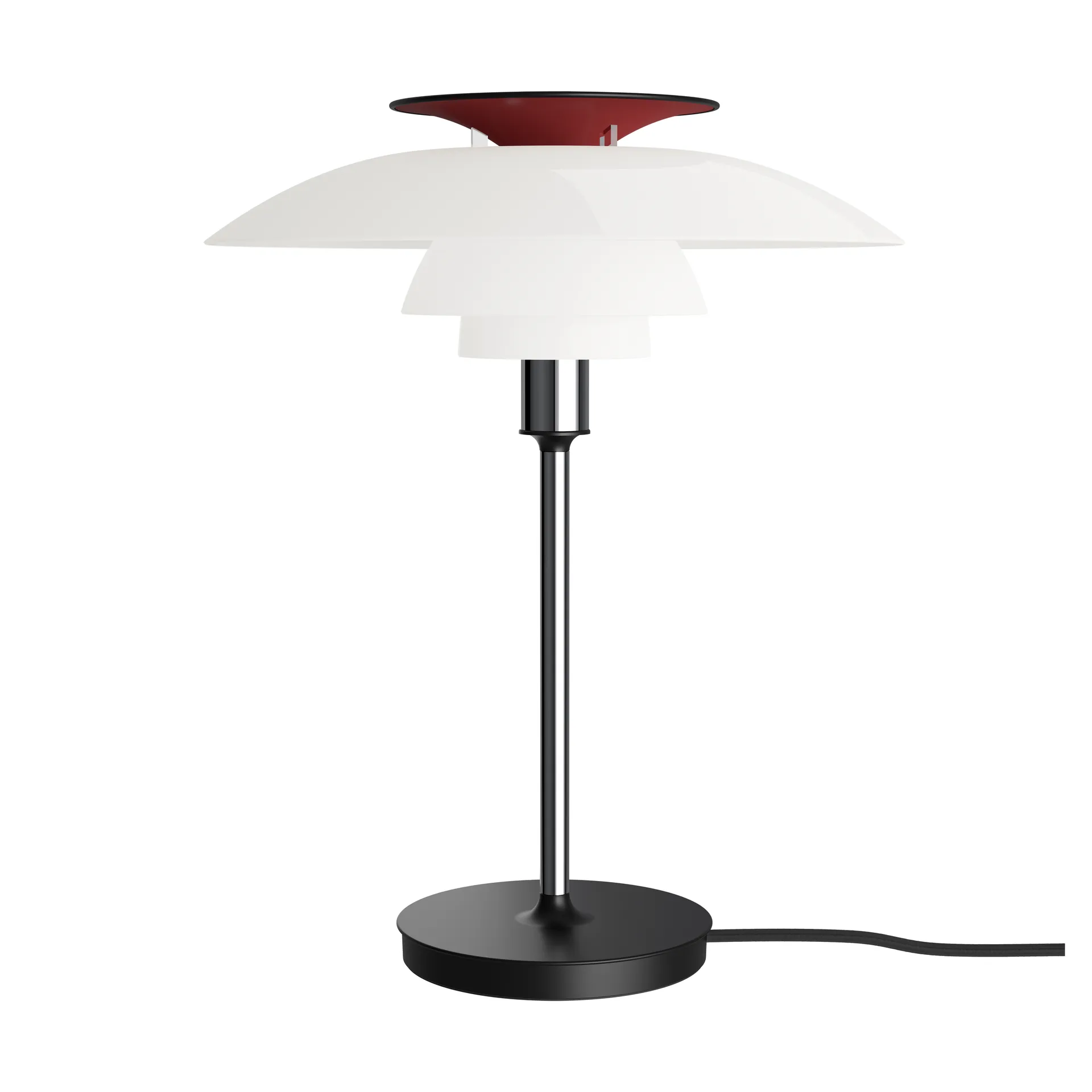 PH 80 bordslampa, Vit opal, krompläterad Louis Poulsen