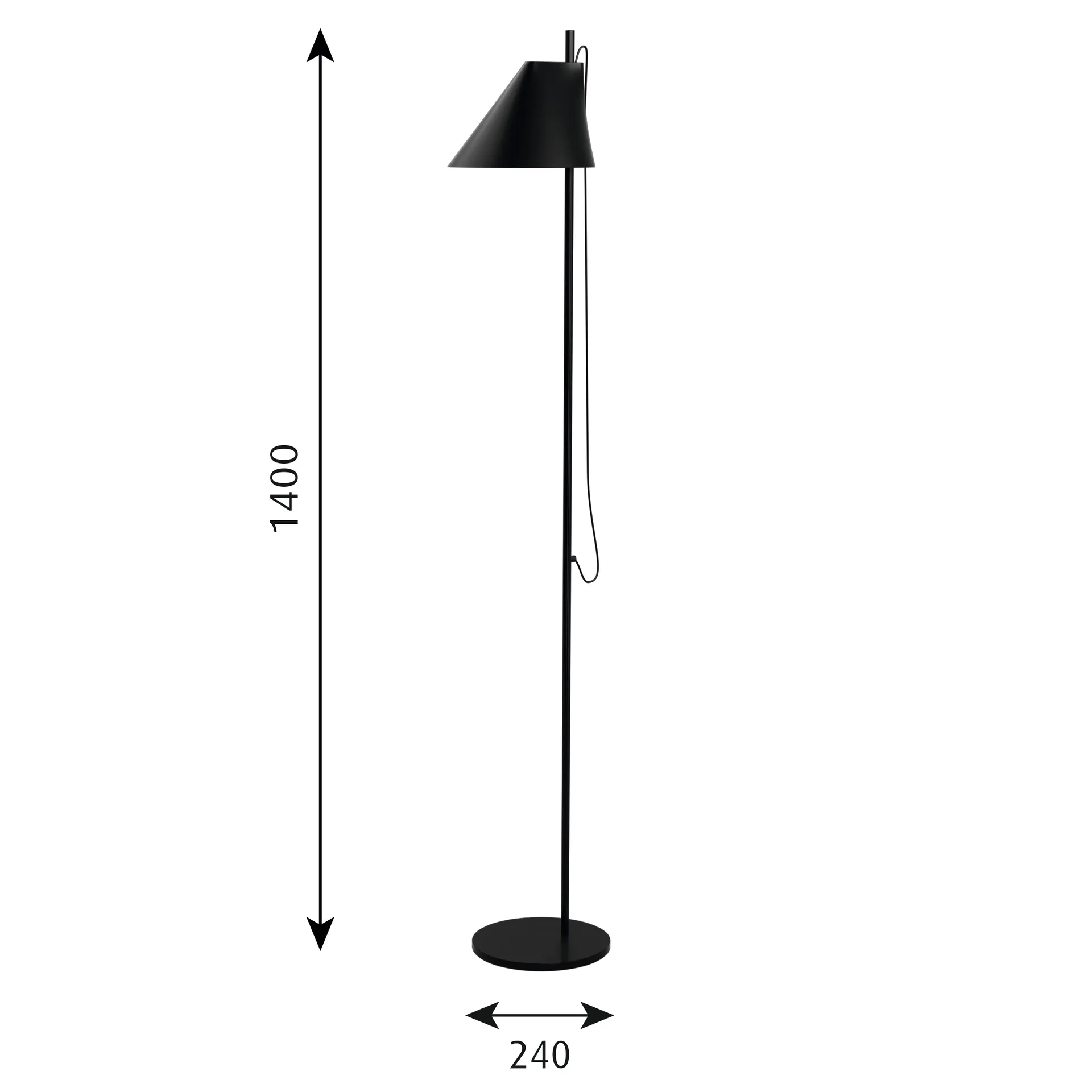 Yuh golvlampa, Svart Louis Poulsen