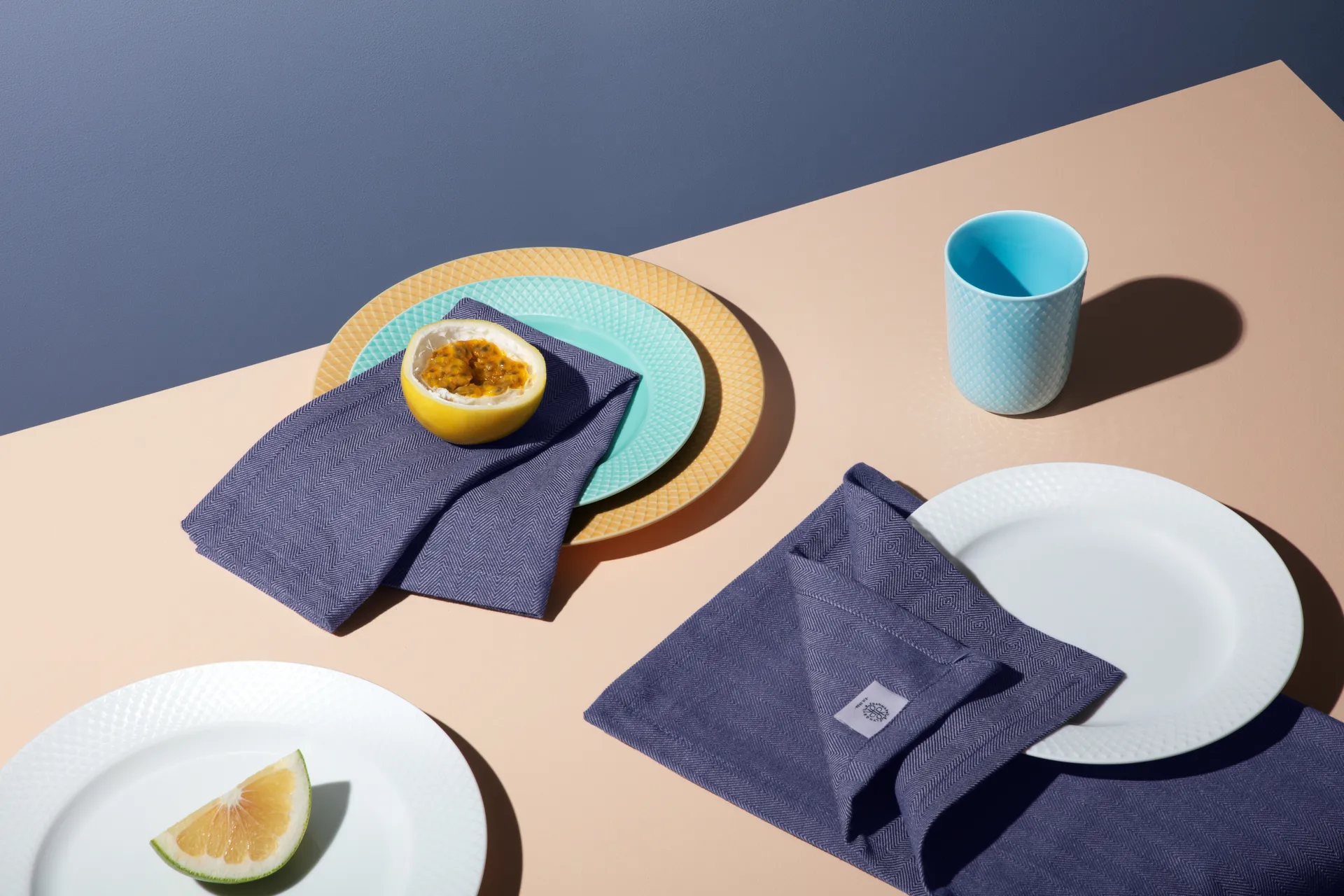 Rhombe tallrik Ø21 cm, Aqua Lyngby Porcelæn