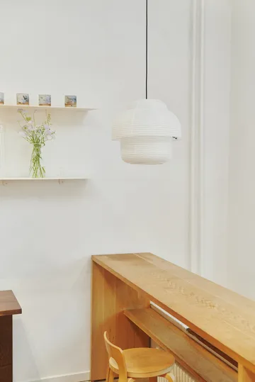 Papier Double pendel Ø40 cm - White - Made By Hand