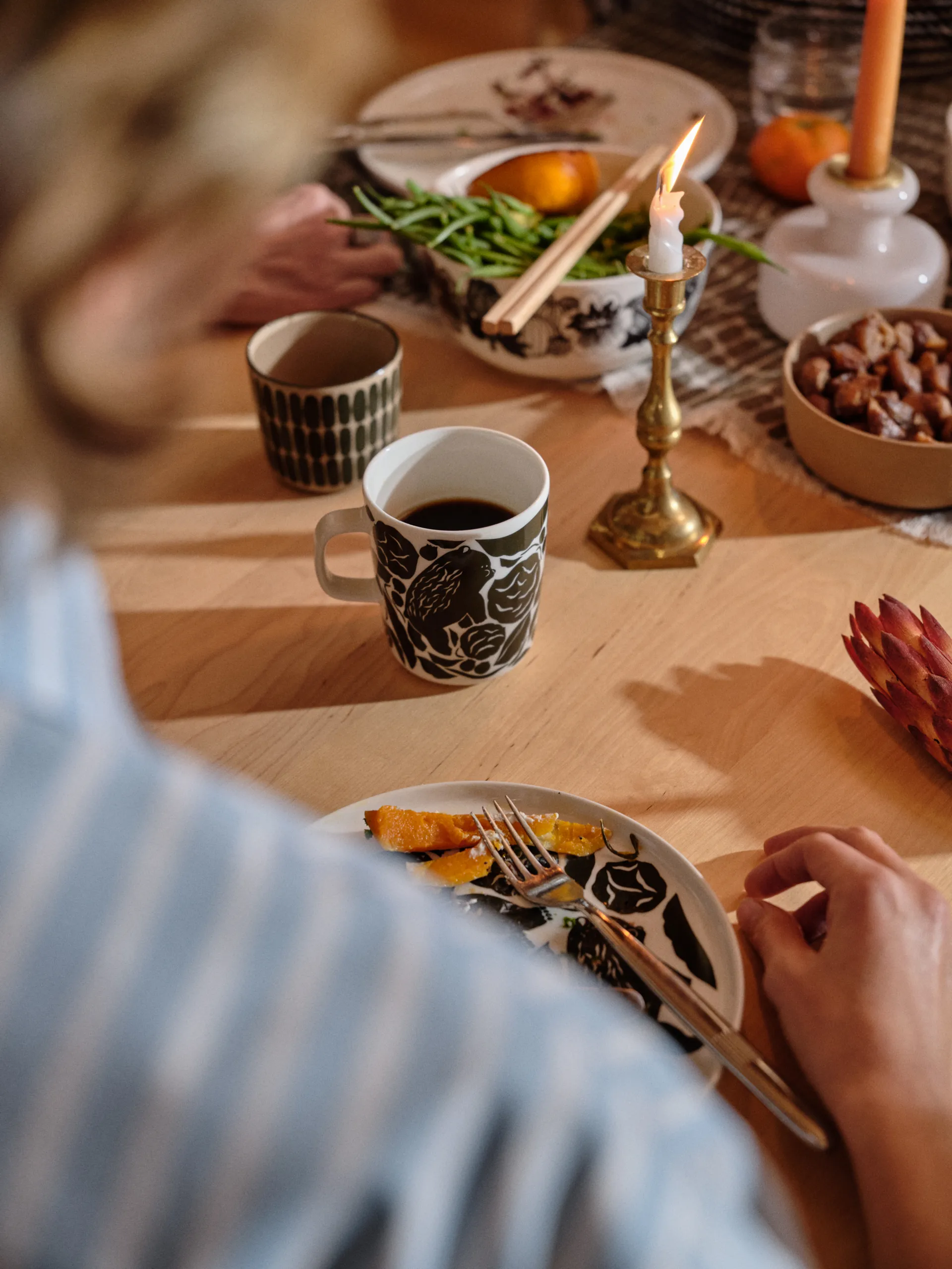 Alku kaffekopp utan öra 20 cl 2-pack, Brun-grön Marimekko