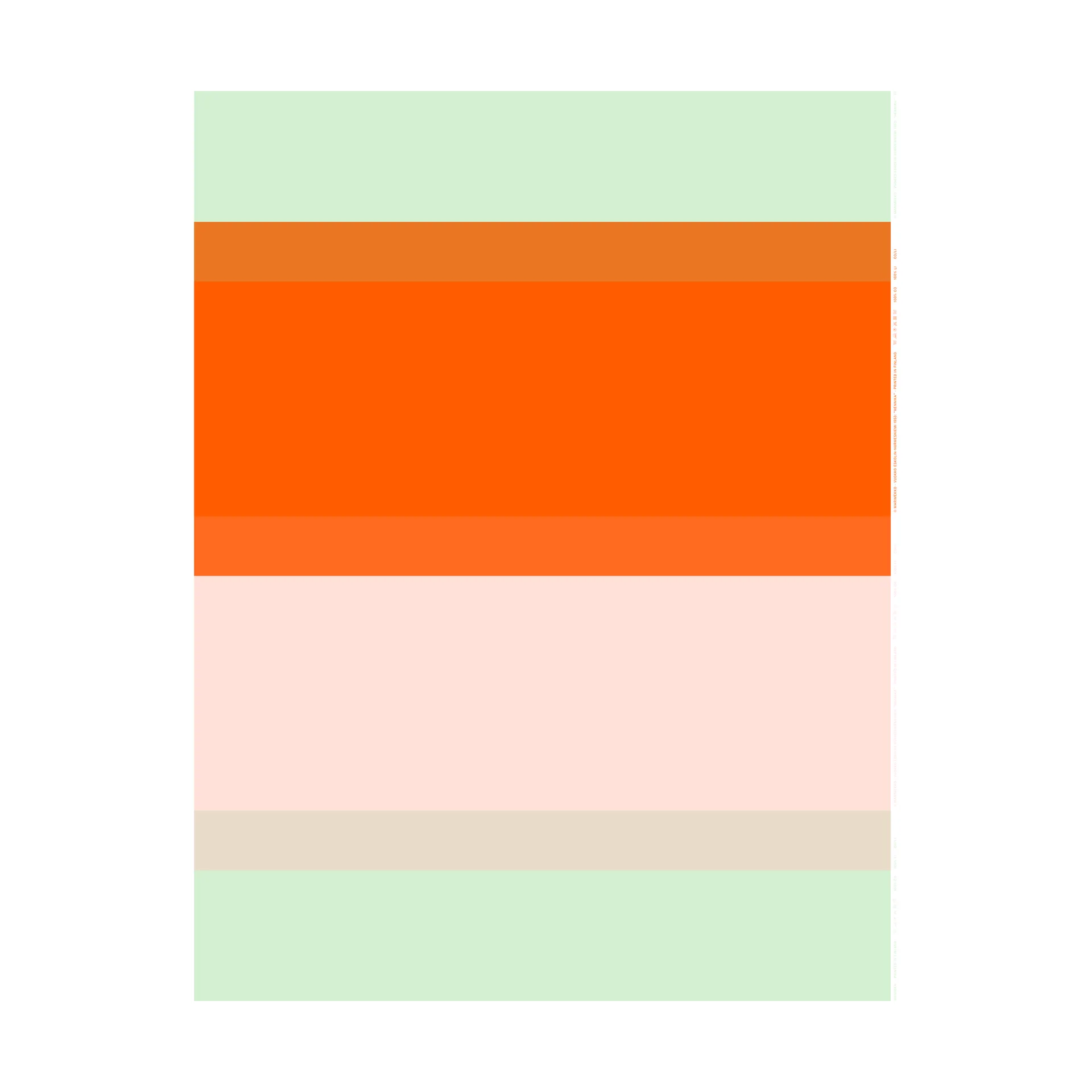 Hennika bomullstyg, Orange-light pink-sage Marimekko