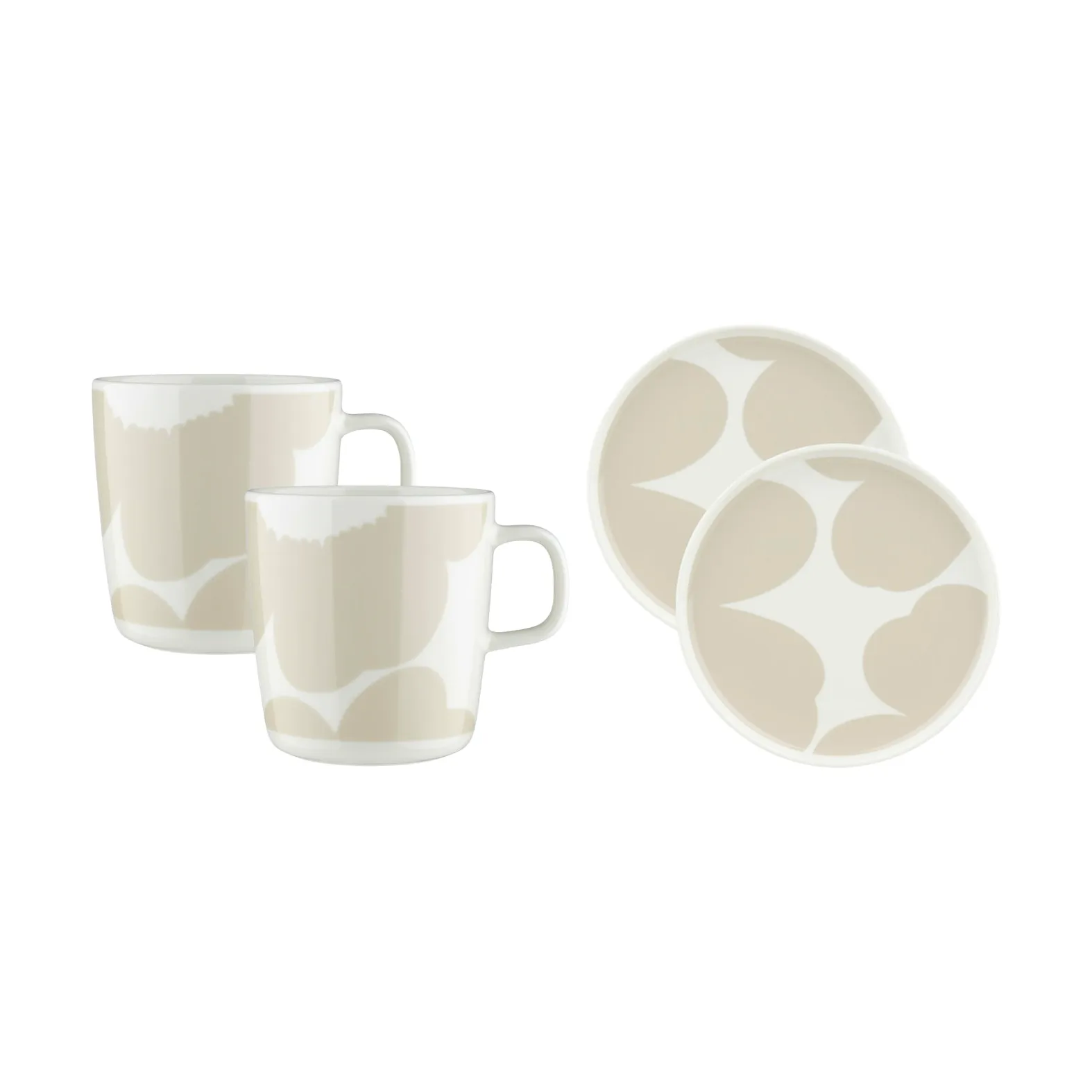 Iso Unikko frukostset 4 delar, White-straw Marimekko