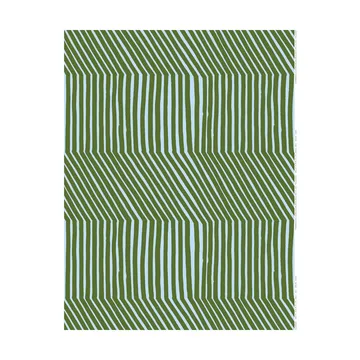 Kalasääski bomullstyg - Forest green-light blue - Marimekko