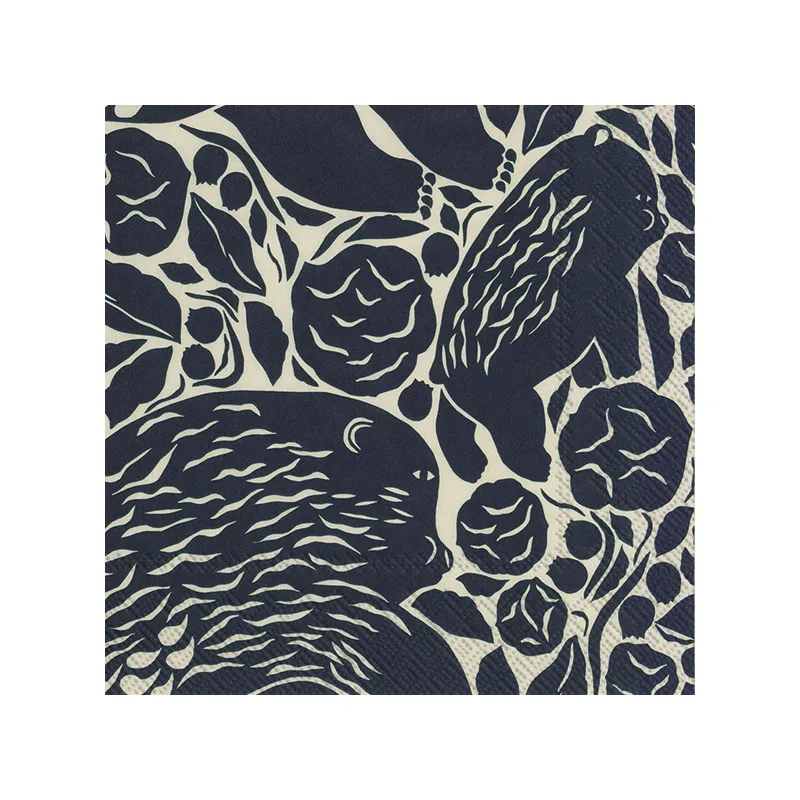 Karhuemo servett 20-pack, Linen-Black Marimekko