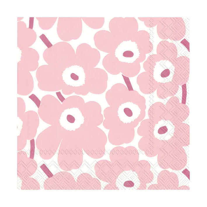 Mini Unikko servetter 20-pack, Light Rose Marimekko