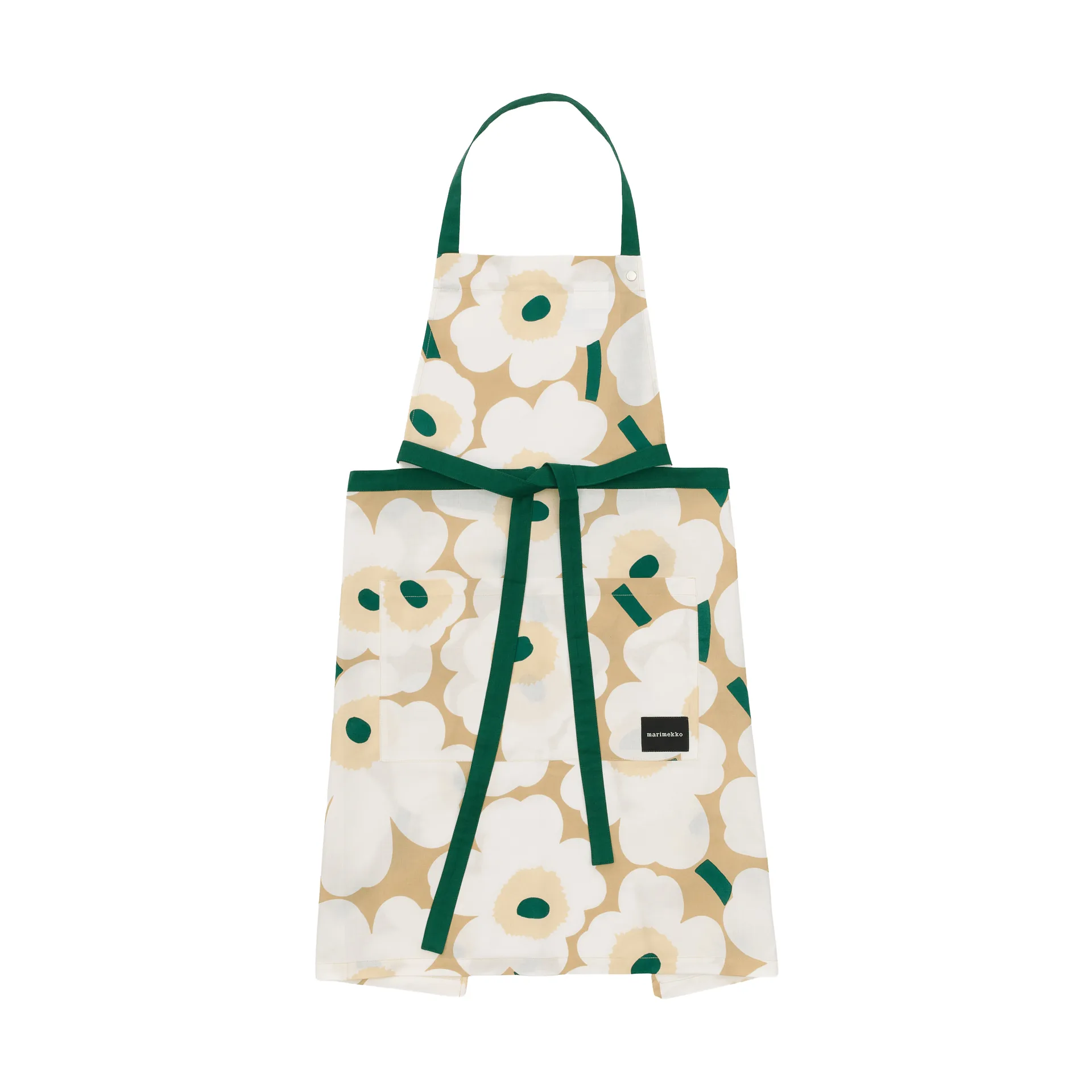 Pieni Unikko förkläde, Sand-white-hay-emerald Marimekko