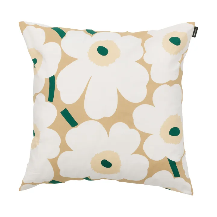 Pieni unikko kuddfodral 50x50 cm - Sand-white-hay-emerald - Marimekko