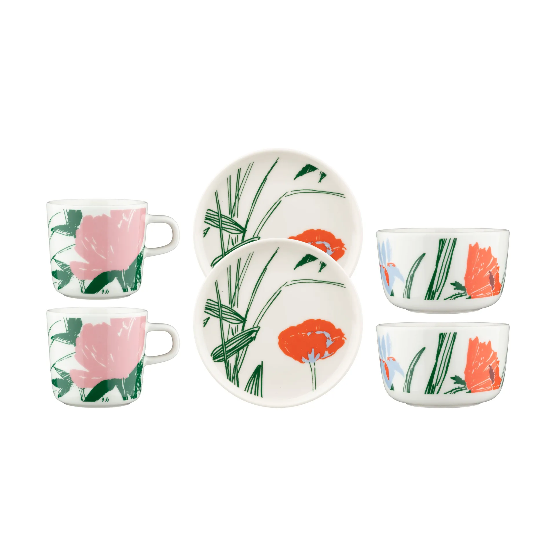 Puutarhakutsut skål 2,5 dl, White-green-orange Marimekko