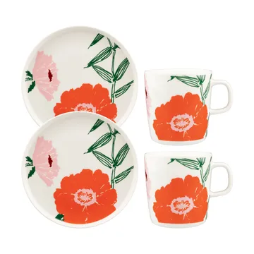 Puutarhakutsut tallrik Ø20 cm - White-green-orange - Marimekko