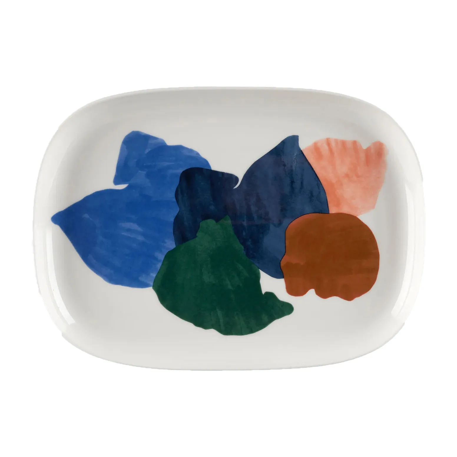 Pyykkipäivä serveringsfat 23x32 cm, Vit-blå-grön Marimekko