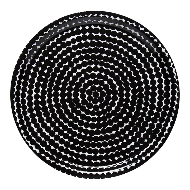 Räsymatto bricka Ø31 cm - Svart-vit - Marimekko