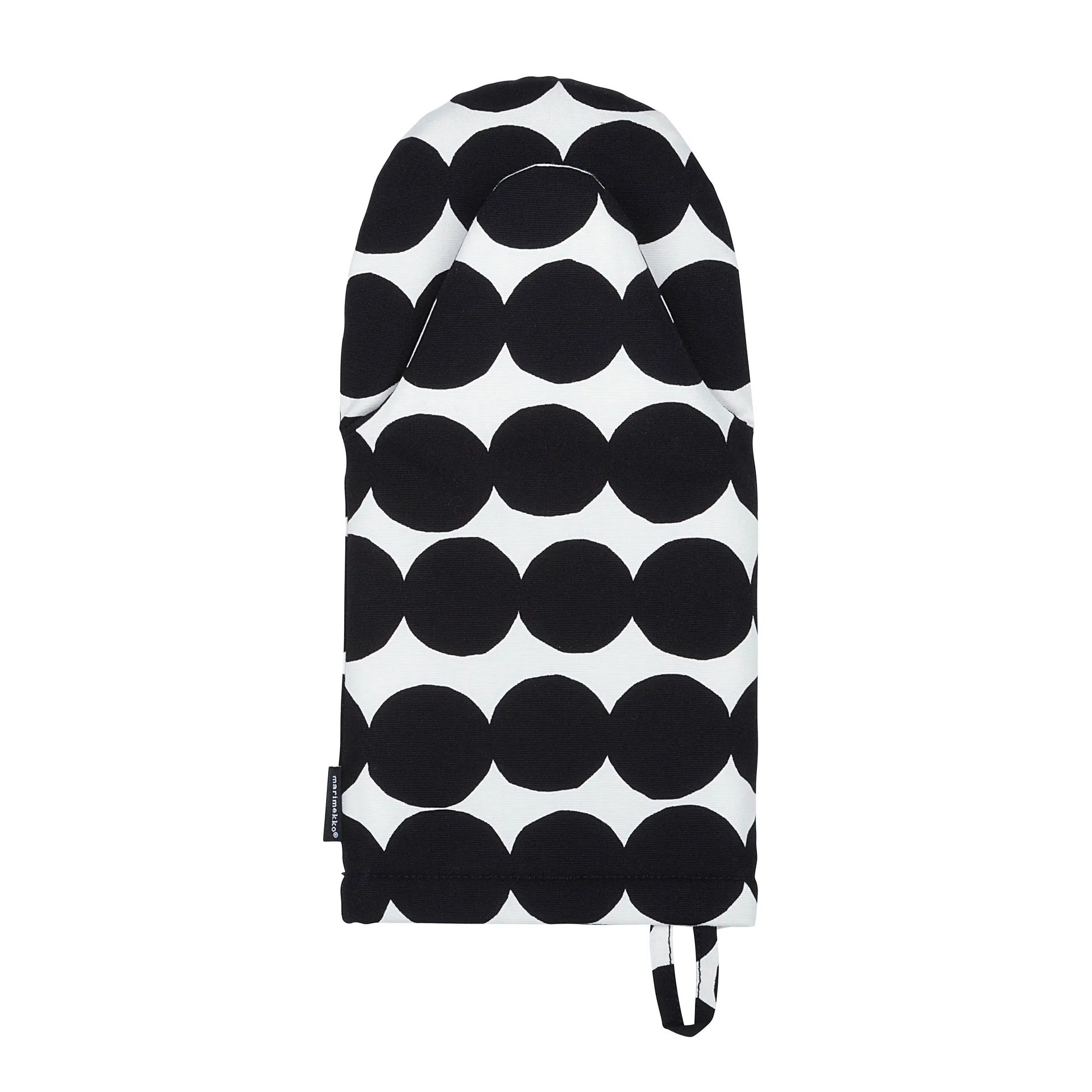 Räsymatto grytvante, svart-vit Marimekko