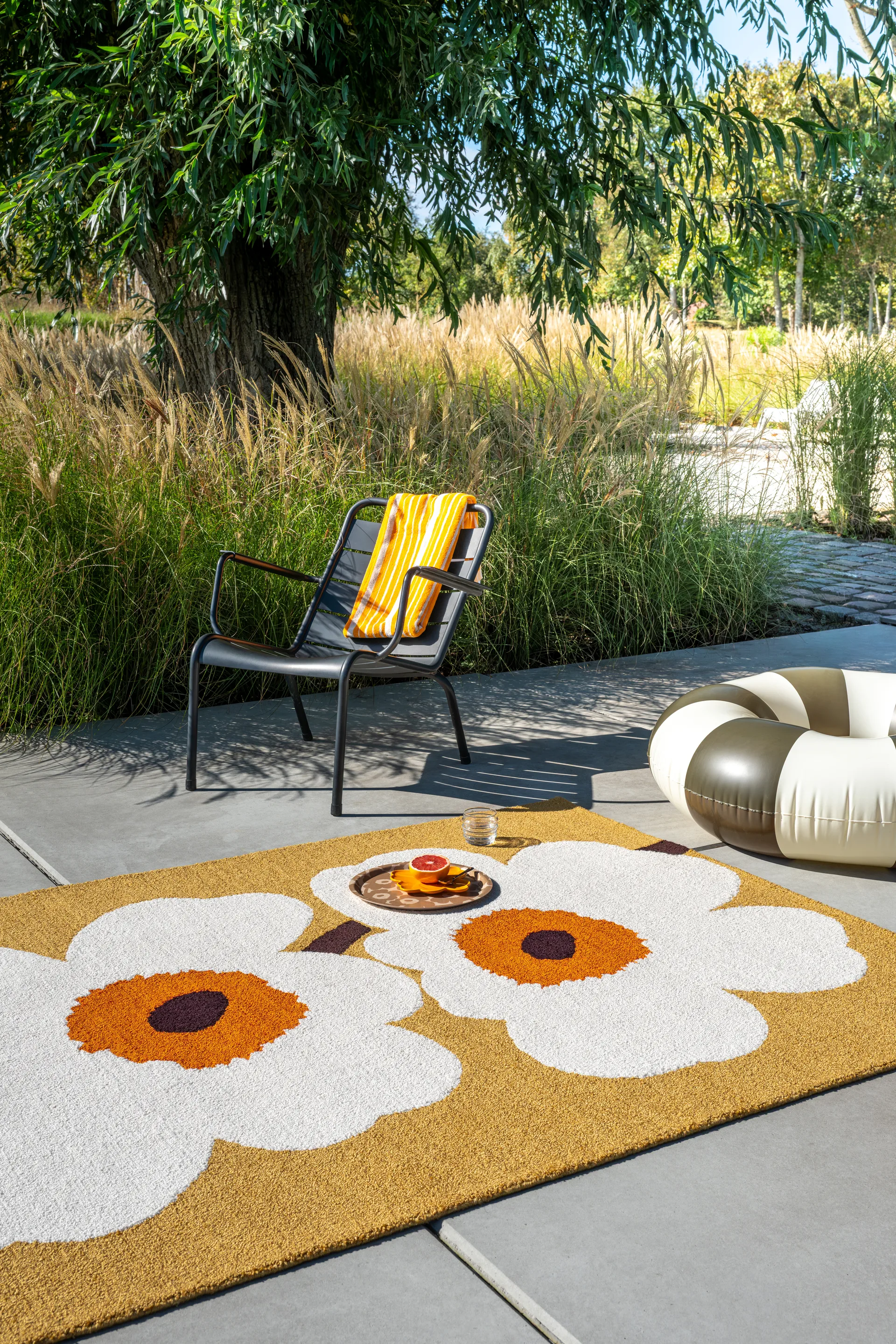 Unikko anniversary matta outdoor, Honey, 140x200 cm Marimekko