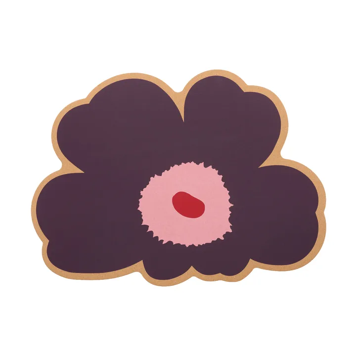 Unikko bordstablett - Cork-plum-pink-cranberry - Marimekko