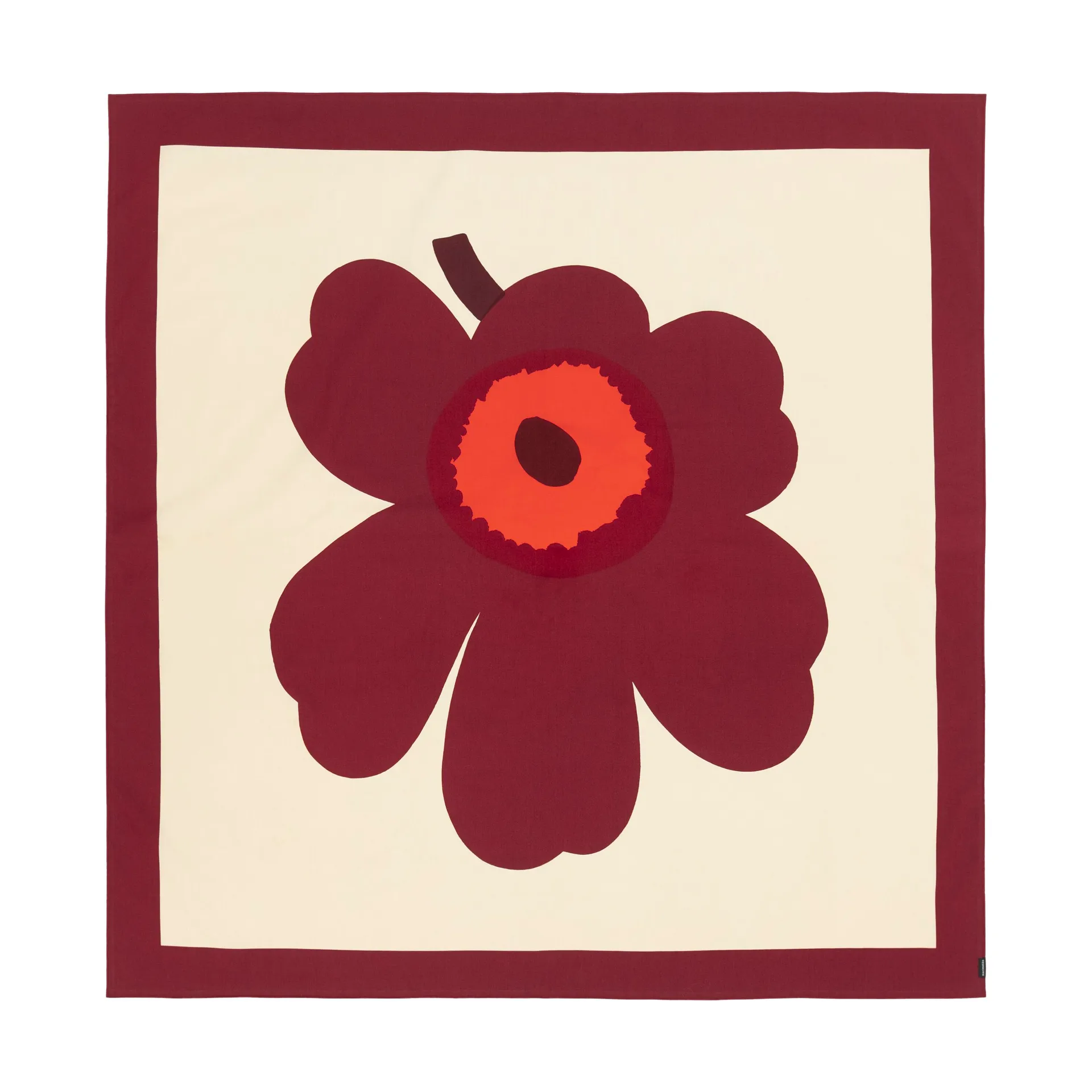 Unikko duk 140x140 cm, Vanilla-burgundy-red Marimekko