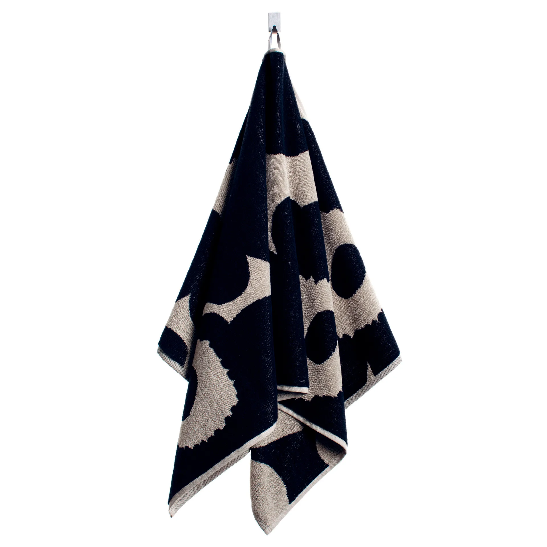 Unikko handduk svart-sand, handduk Marimekko