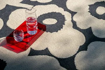 Unikko matta outdoor - Charcoal-white, 250x350 cm - Marimekko
