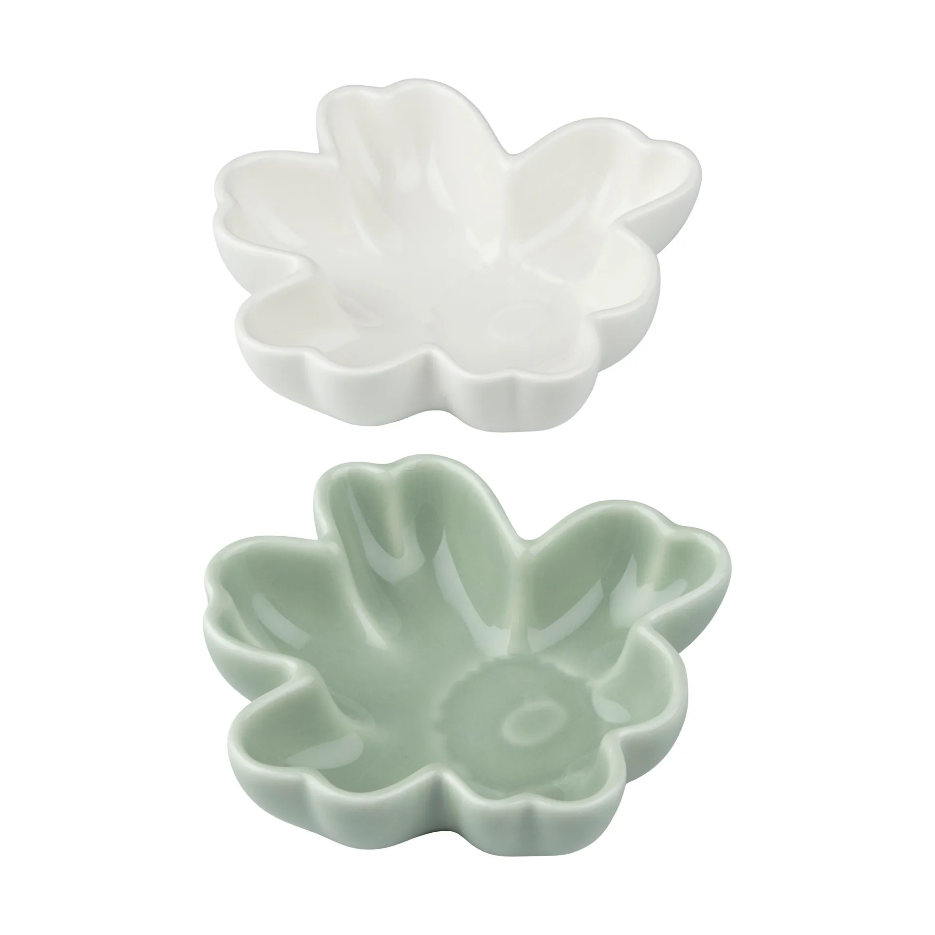 Unikko Shape skål Ø11 cm 2 delar, White-light green Marimekko