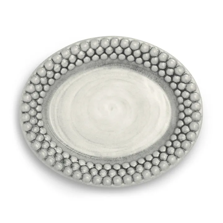 Bubbles oval tallrik 20 cm - Grå - Mateus