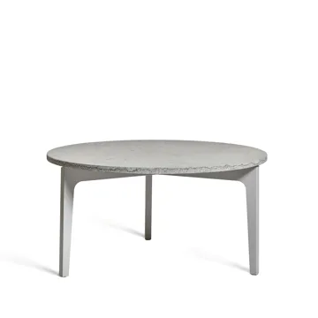 Höllviken soffbord Ø80 cm - kalksten, ljusgrått benstativ - Mavis
